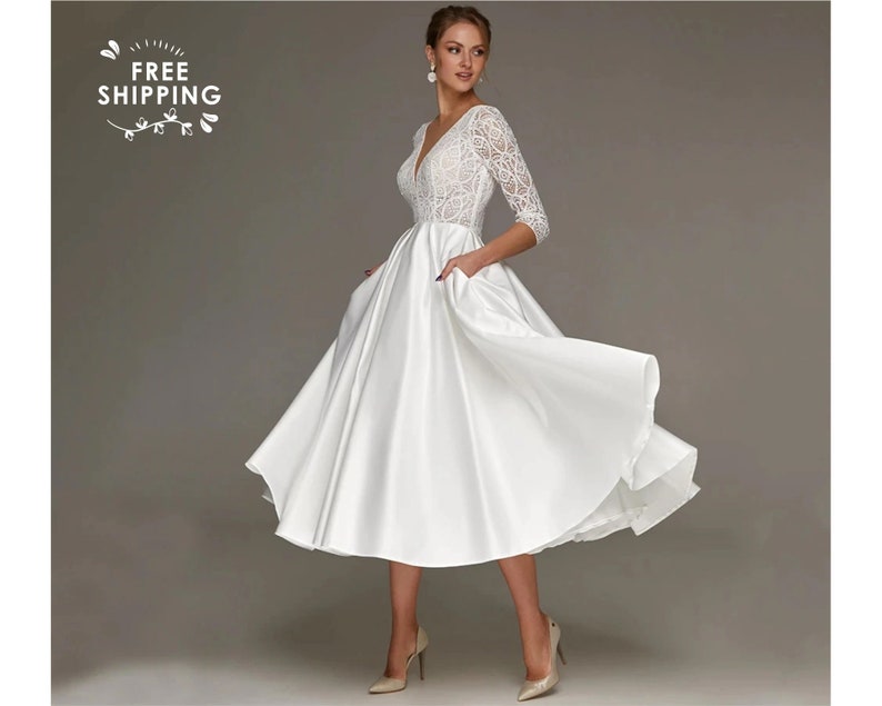 Simple Civil Wedding Dress Fairycore Unique Wedding Dress - Etsy