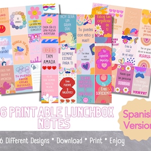 Druckbare Spanier Lunchbox Positive Affirmation Notizen für Kinder Ich bin genug Lunchbox Notizen für Mädchen Wörter der Affirmation DIGITAL DOWNLOAD