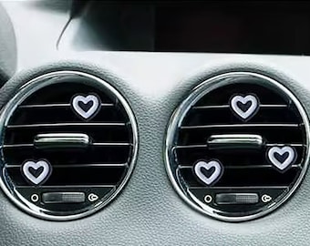 2PCS Black Heart Flower Car Aromatherary, Cartoon Car Decor, Cute Car Air Vent Clip, Car Air Freshener,Women Car Scent Diffuser,New Car Gift