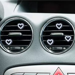 2PCS Black Heart Flower Car Aromatherary, Cartoon Car Decor, Cute Car Air Vent Clip, Car Air Freshener,Women Car Scent Diffuser,New Car Gift