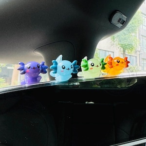 7pcs Cartoon Dragon Animals Car Decor, Cute Car Review Mirror Decor, Mini Mirror Ornament, Cute Figurine, Kawaii Car Dashboard Ornament,Gift