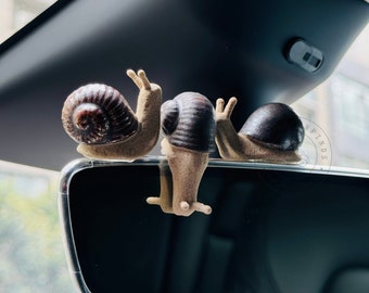 Kawaii Ceramic Snail Car Ornament, Cute Snail Car Decoration, Car Mirror Decor, Car Central Control Ornament, Car Interior, Car Accessories