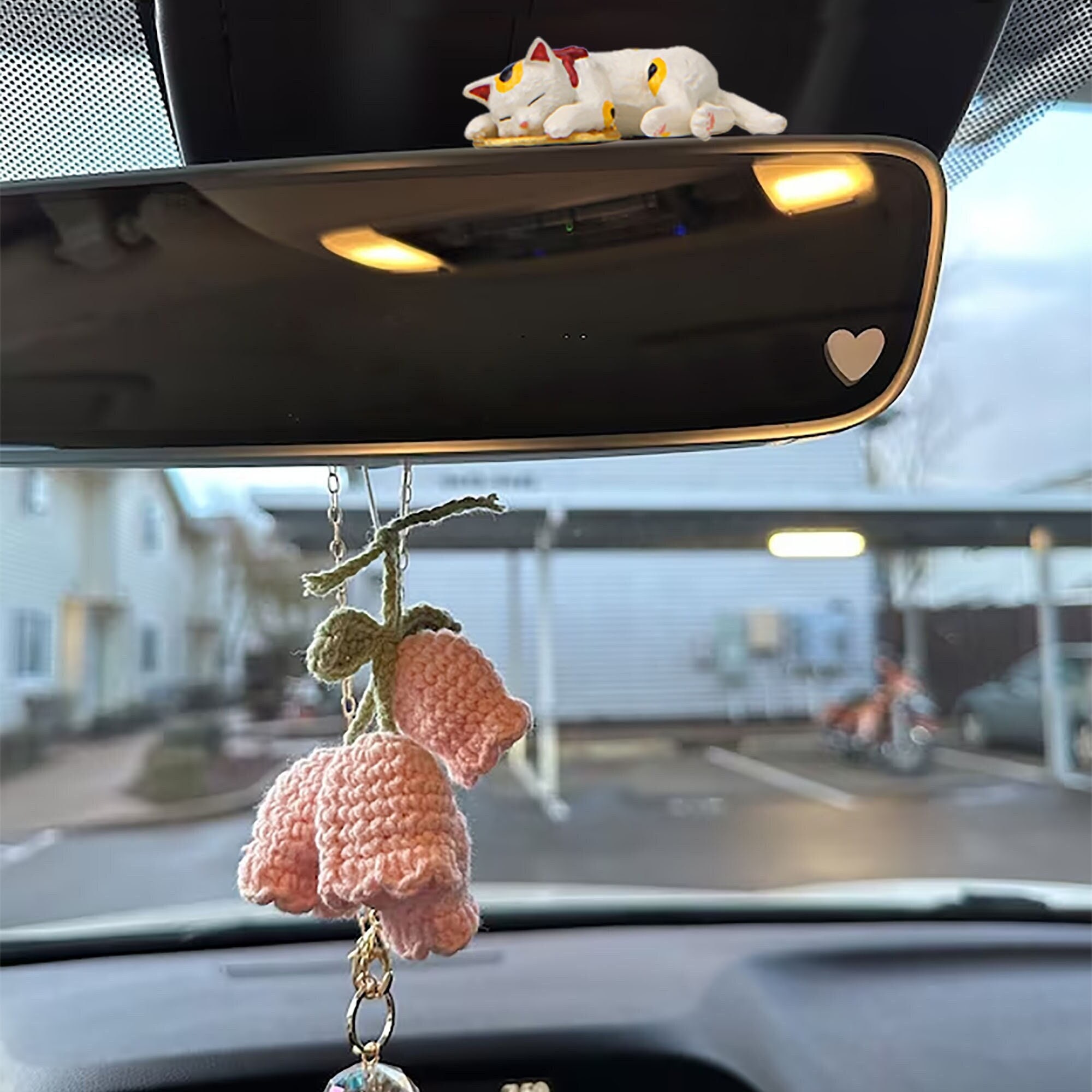 Bling Crystal Star Pink Autospiegel Hängendes Zubehör, Auto Rückspiegel  Charms Dekoration Interieur Sonnenfänger Ornament, Bling Autozubehör