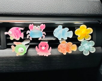 Creative Crab Fish Car Air Vent Clip, Ocean Animals Car Air Freshener, Car Vent Diffuser, Car Vent Clip Freshies, Fashion Car Decor, Gifts