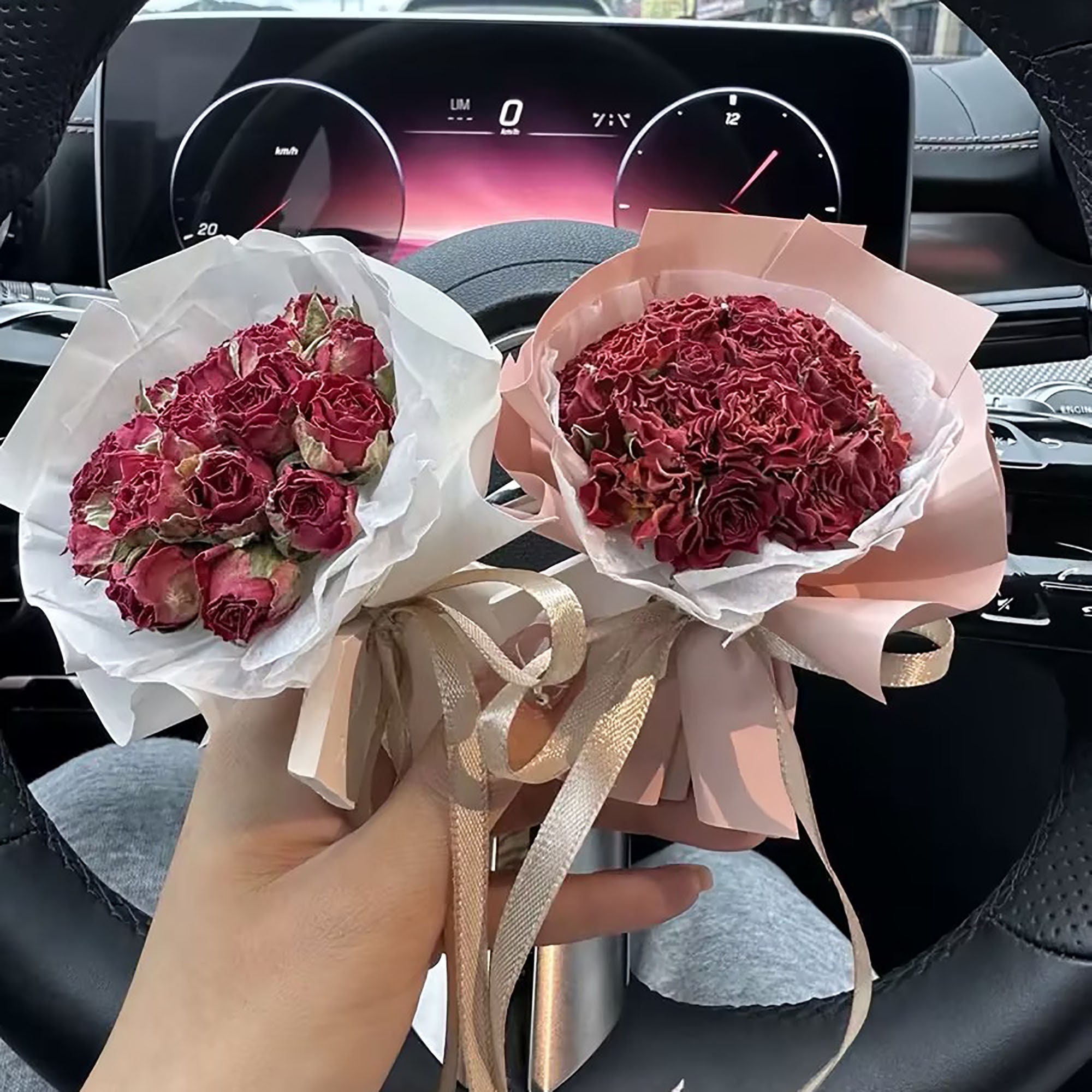 Mini-Lufterfrischer, getrocknete Blumen, Blumenstrauß, Auto-Parfüm