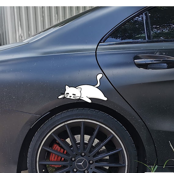 Niedliche faule Katzen liegend Autoaufkleber, reflektierende Auto -Stoßstange-Kratzer-Abdeckungs-Aufkleber, Karikatur-lustige personalisierte  Aufkleber-Auto-Dekoration - .de