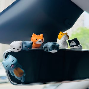 Cute Mini Cat Ornaments, Kawaii Car Decor, Car Mirror Dashboard Ornament, Handmade Car Accessory, Car Interior Accessories, Car Decor, Gifts