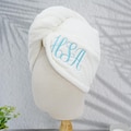 Personalized Soft Monogrammed Woman's Embroidered Hair Towel Wrap, Custom Graduation Gift, Bridal Shower Gift, Valentines Day Gift