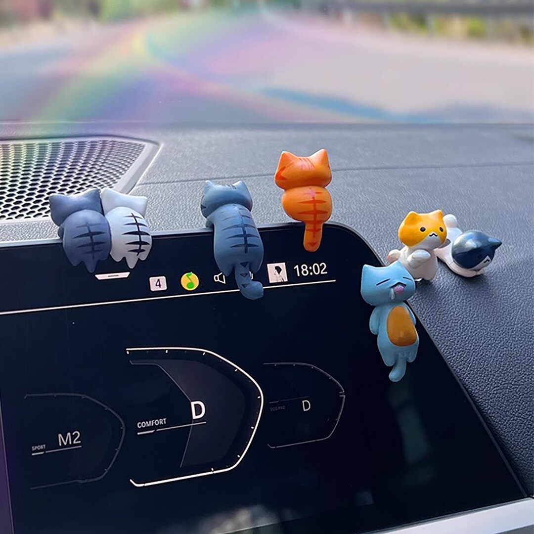 Mini Cat Ornaments, Handmade Car Dashboard Accessory,kawaii Car Decor
