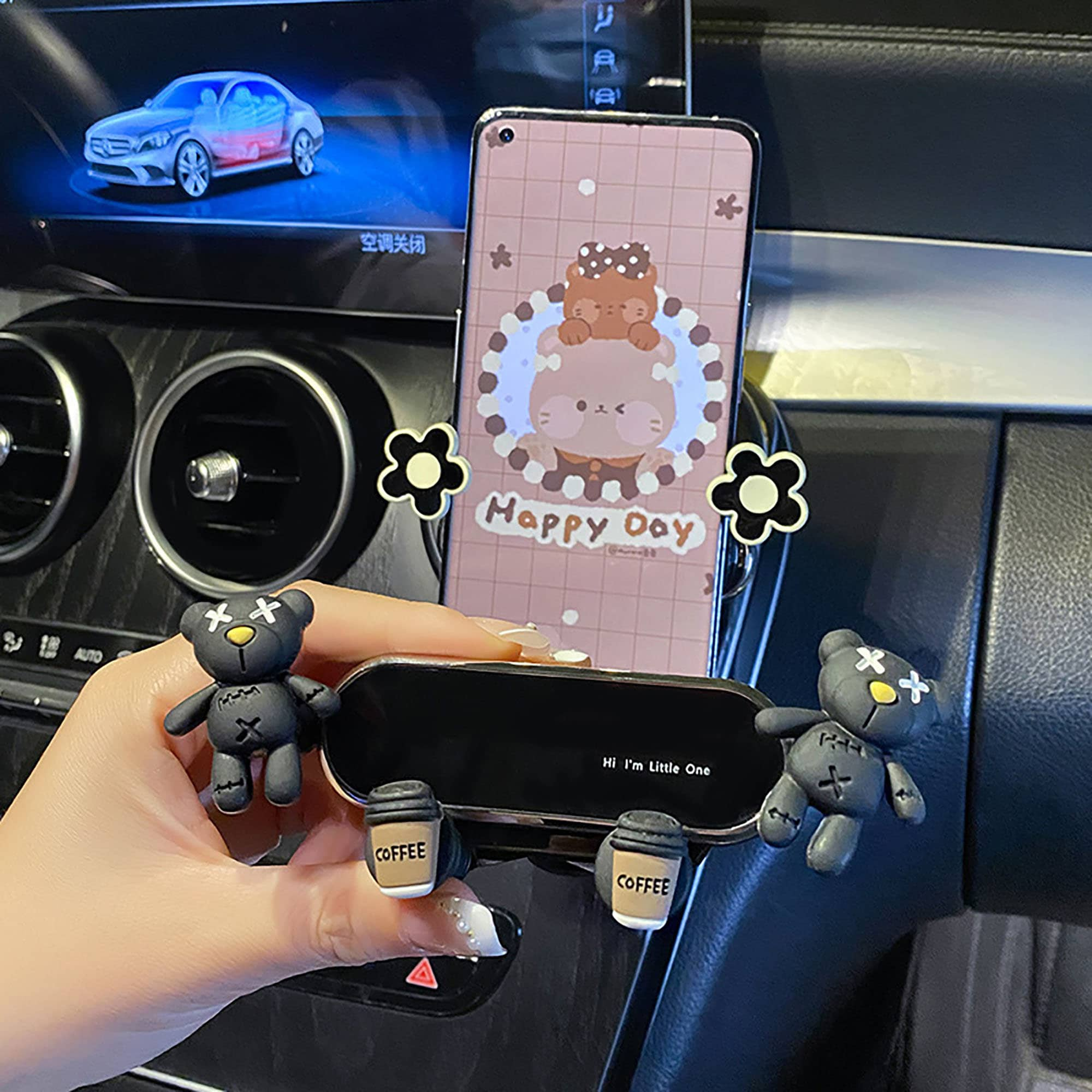 2X Car Accessories, Mini Personalized Phone Holder, Tablet and Phone Stand  for Automotive Car, Home, Office, Kitchen, Bedroom 