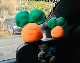 2pcs Cute Carrots Car Ornament, Car Rearview Mirror Decor, Car Dashboard Accessory, Car Interior Decor, Car Screen Decor, Car Parts