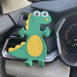 Cartoon Dinosaur Car Vent Phone Holder, Cute Car Air Freshener Hanger, Kawaii Animal Car Interior Decor, Universal Car Gravity Phone Holder