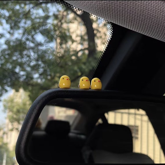 6PCS Mini Chicken Car Figurine, Tiny Chicken Car Decor, Car Rearview Mirror  Ornament,cute Car Screen Ornament,cartoon Car Mirror Accessories 