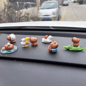 6PCS Capybara Car Ornaments, Car Mirror Dashboard Ornament, Kawaii Car Decor, Car Interior Accessories, Handmade Capybara Doll, Car Gifts