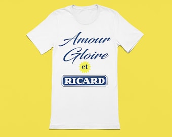 T-shirt Amour gloire et ricard | T-shirt Homme Humour | T-shirt cadeau anniversaire | T-shirt Personnalisé | T-shirt Alcool