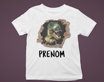 T-shirt personnalisé Enfant T.Rex | T-shirt Enfant Dinosaure | T-shirt Jurassic park | T-shirt Mixte Dinosaure | Shop en Famille |