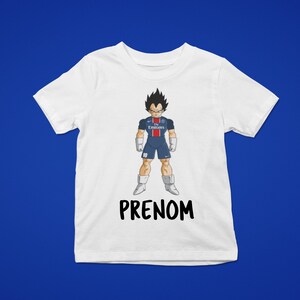 T-shirt personnalisé Enfant Vegeta T-shirt Enfant Dragon Ball Z T-shirt Inspiration PSG T-shirt Mixte Goku Shop en Famille image 2
