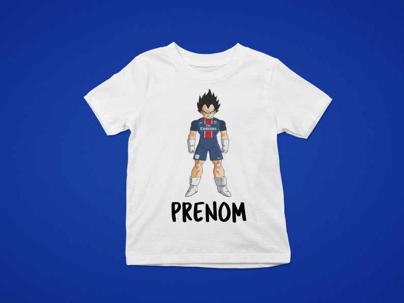 T-shirt personnalisé Enfant Vegeta T-shirt Enfant Dragon Ball Z T-shirt Inspiration PSG T-shirt Mixte Goku Shop en Famille image 2