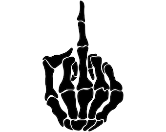 Skeleton Middle Finger - Instant Digital Download SVG, PNG, EPS, Pdf, Jpg