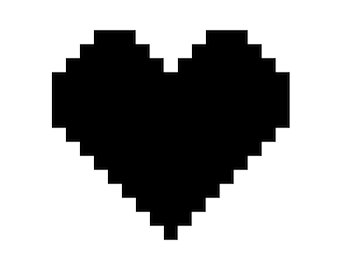 Black Pixel Heart Instant Download SVG, PNG, EPS, Pdf, Jpg Digital Download Valentine's Day Love