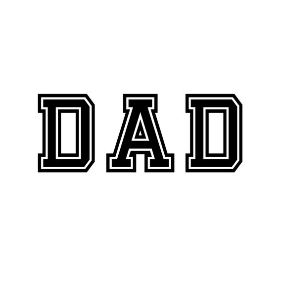 Dad Varsity Black and White Instant Download SVG, PNG, EPS, Pdf, Jpg Digital Download