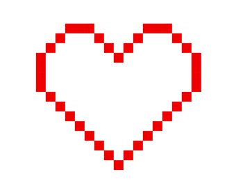 Red Pixel Line Heart Instant Download SVG, PNG, EPS, Pdf, Jpg Digital Download Valentine's Day Love