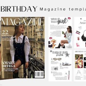 Vogue Magazine Birthday, Bestie Magazine Canva Party Printable, Customizable Magazine Template, Gift for Sister, Girlfriend