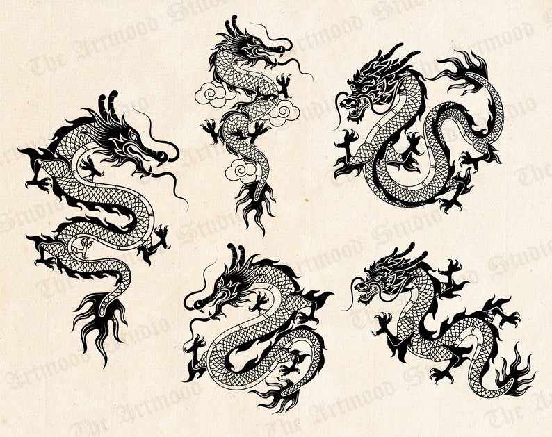 62 Procreate Dragon Tattoo Brushes Procreate Stamps Japanese Etsy