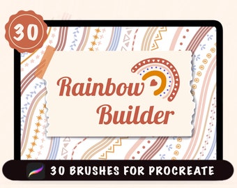 Procreate Rainbow Brushes,Procreate Rainbow, Boho Rainbow Procreate Stamp Brushes, Rainbow Marker Procreate, procreate stamps