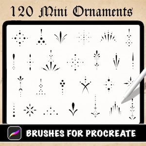 Tiny Ornaments Tattoo Procreate Brushes, Mini procreate stamp ornament tattoo, Tiny tattoo, ornamental tattoo flash, digital download