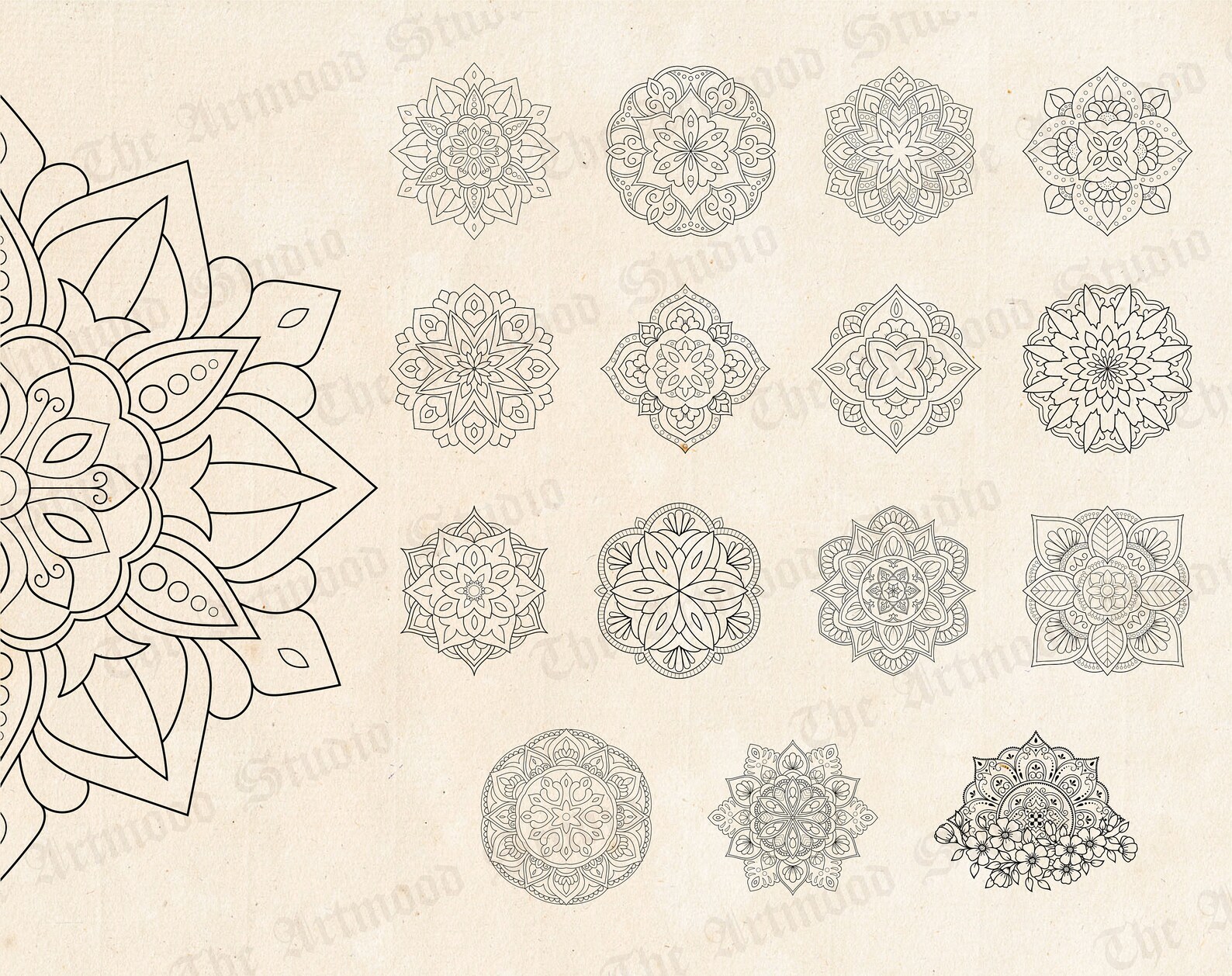 100 Mandala and Henna Procreate Stamps, Mehndi, Henna, Indian Tattoo ...