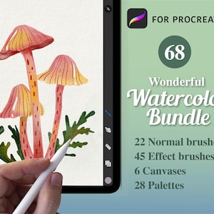Wonderful Watercolor Procreate Brushes - Painting Kit for Procreate - Watercolor Bundle Brushes - Watercolor Canvas Digital Download