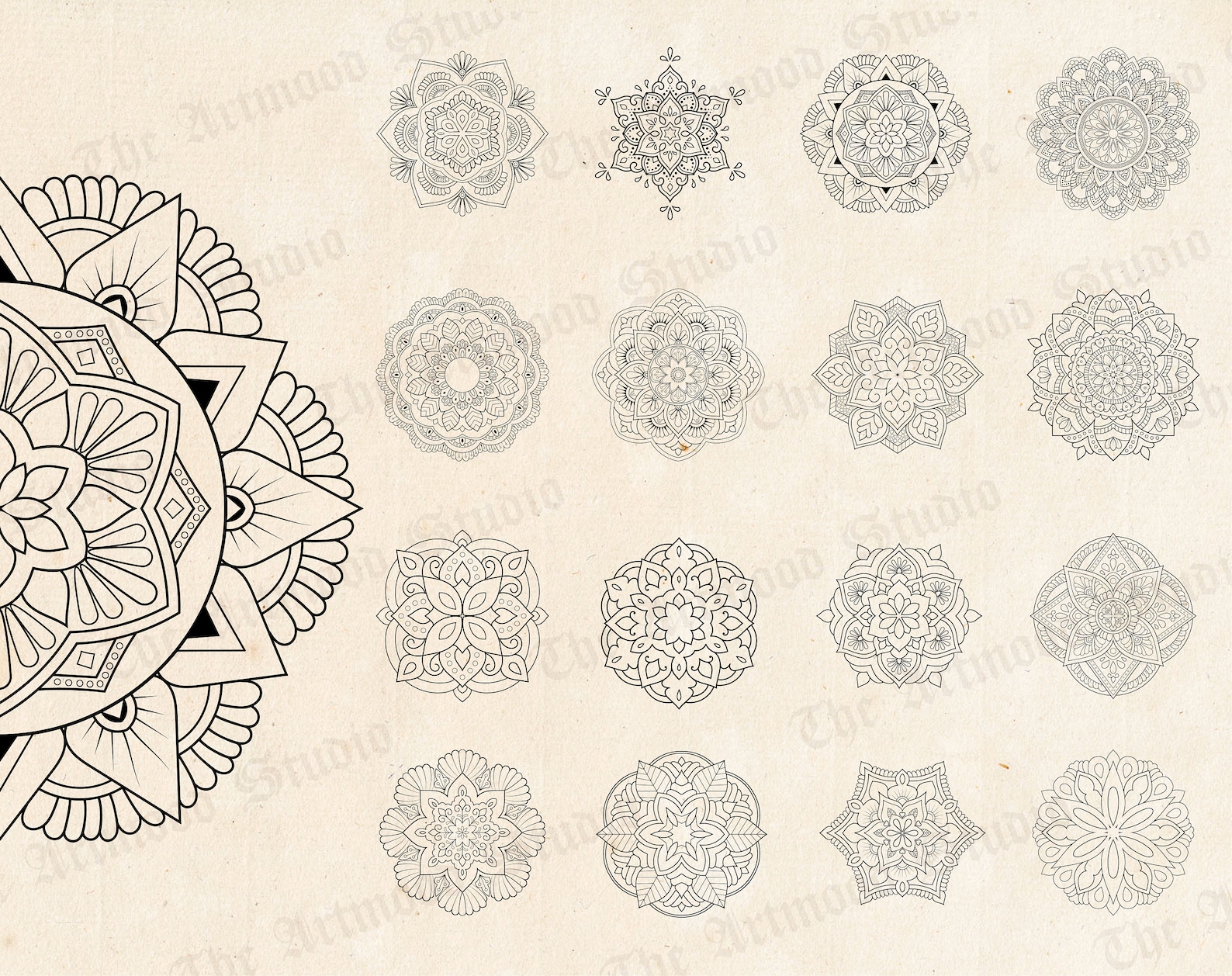 100 Mandala and Henna Procreate Stamps, Mehndi, Henna, Indian Tattoo ...