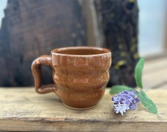 Brown pottery mug