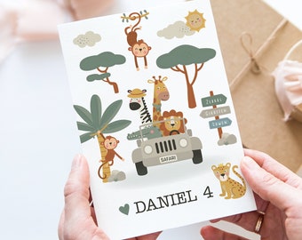 Kindermotiv-Umschläge C6 – Tiger, Elefant, Tukan Design (15 Stück Selbstklebend) Für Einladungen & Geschenke