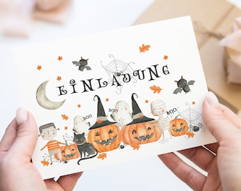 Halloween birthday party invitation cards / Fill-in-the-blank invitation including envelopes, 6-10 pieces / Halloween party invitation