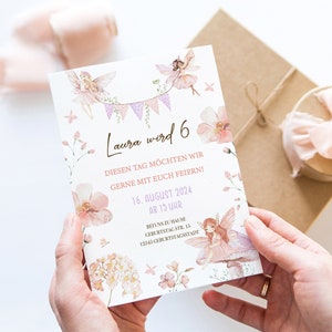Personalisierte Geburtstag Einladungskarte Feenparty Feengarten Feen Fairy garden Fairy party 6-10 Stk.