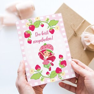 Erdbeeren Party Einladungskarten zum Ausfüllen inkl. Umschlägen Erdbeeren Einladung Erdbeerfest Kindergeburtstag Sommerliche Geburtstag