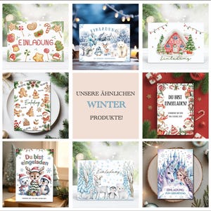 Invitation Christmas Party Christmas Party Invitation Gingerbread Invitation to Fill Out Winter Children's Birthday Party HO HO HO image 8