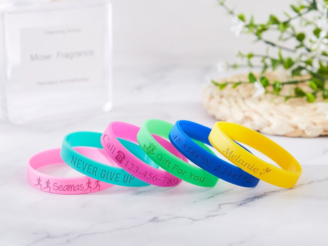 Custom Rubber Bracelet Custom Silicone Wristbands Personalized Etsy