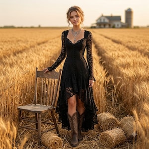 black lace dress with brown boots Western Boho Feather dress Solid black design Coast Petite Twist Cowl Size:31/32