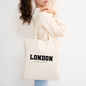 London Tote Bag, London England, Cotton Tote Bag, London Gift, London Shopping Bag, London Travel Bag, England Tote Bag, London Lover Gift