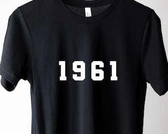 T-shirt 1961 | 65e verjaardagscadeau | Retro top uit 1961 | T-shirt geboren in 1961 | Vintage verjaardagscadeau