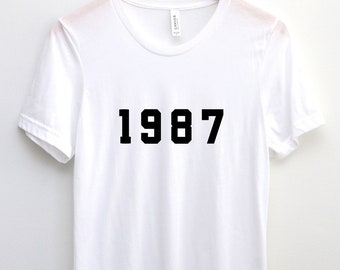 T-shirt 1987 | Cadeau 39e anniversaire | Haut rétro 1987 | T-shirt né en 1987 | Cadeau d'anniversaire vintage