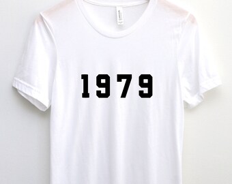 Koszulka z 1979 roku | Prezent na 47. urodziny | Koszulka retro z 1979 roku | Koszulka „Urodzony w 1979 roku” | Prezent urodzinowy w stylu vintage