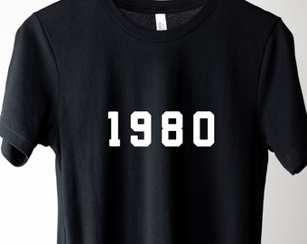 Camiseta de 1980 / Regalo de 46 cumpleaños / Camiseta retro de 1980 / Camiseta nacida en 1980 / Regalo de cumpleaños vintage