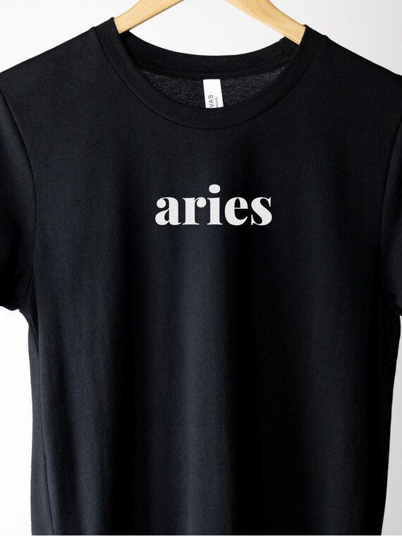 Aries T-Shirt | Zodiac Star Sign T Shirt | Minimal Aries Tee | Aries Birthday Gift