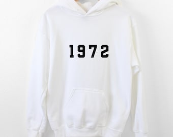 1972 Hoodie | 54th Birthday Gift | Vintage 1972 Top | Born in 1972 Hoodie | Retro 70s Pullover