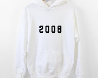 Hoodie 2008 | Cadeau 18e verjaardag | Retro top uit 2008 | Hoodie geboren in 2008 | Milestone Celebration-hoody