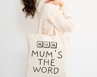 Torba z napisem „Mum’s The Word” | Torba dla mamy | Prezent na Dzień Matki | Torba dla mamy | Prezent dla mamy | Torba dla mamy | Torba na całe życie